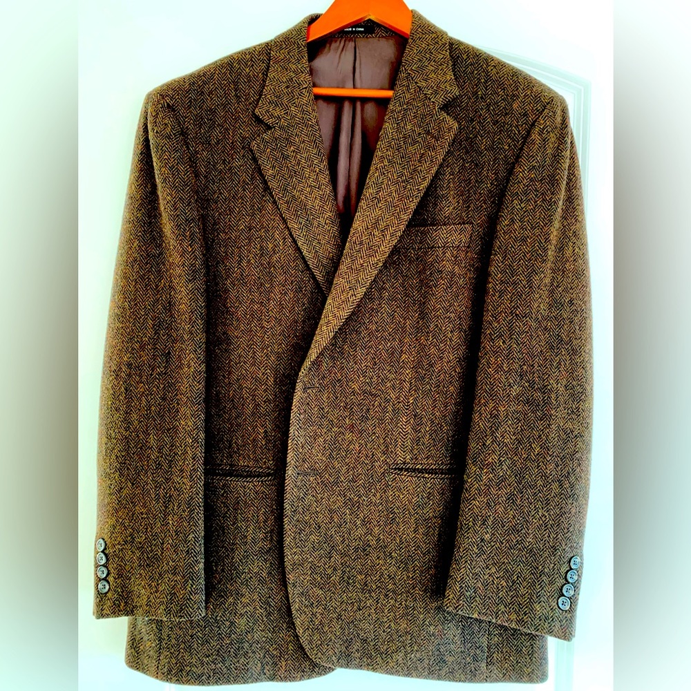Lauren Ralph Lauren Brown Herringbone Tweed Sport Coat - 44R